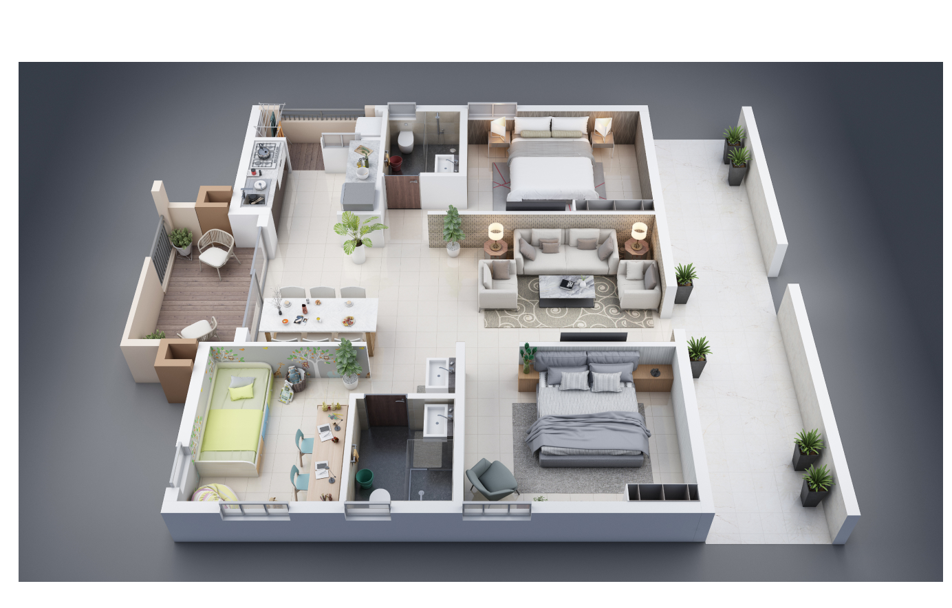 2BHK + Study Type 1