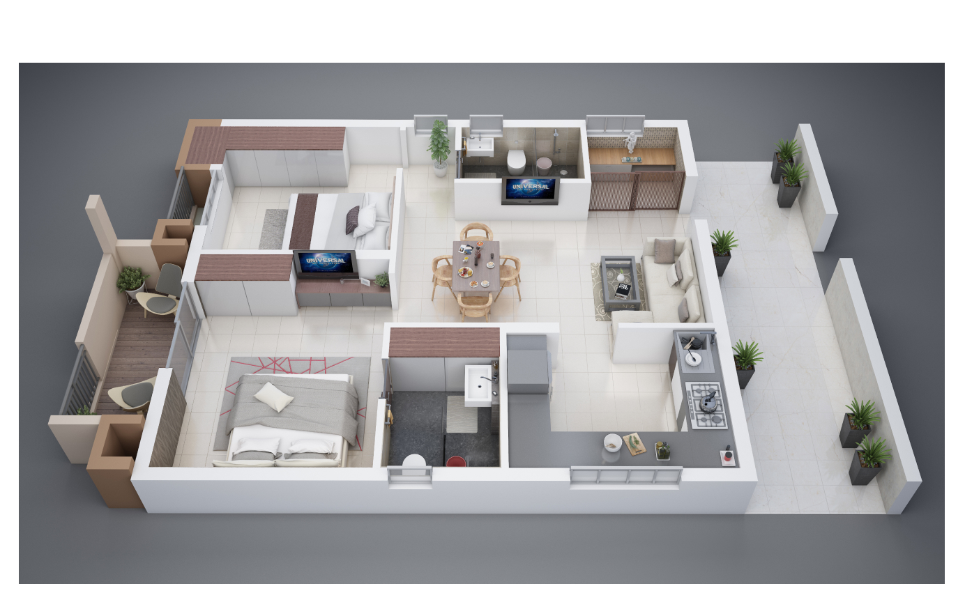 2BHK Plan 1